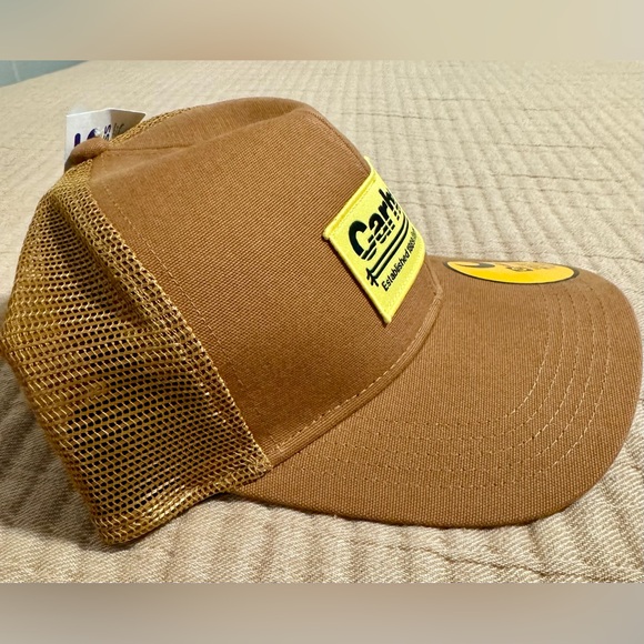 Carhartt Men’s Brown & Yellow Patch Trucker Hat. SnapBack. Wicks Sweat. NWT - Picture 6 of 8